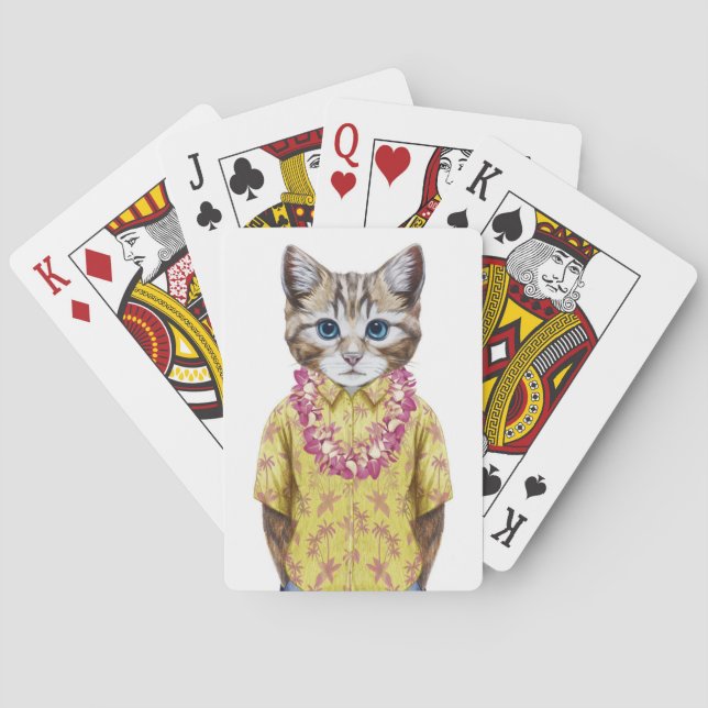 Hawaiian Kitty Cat Poker Cards (Back)