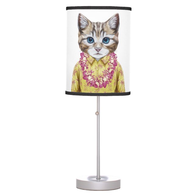 Hawaiian Kitty Cat Table Lamp (Front)