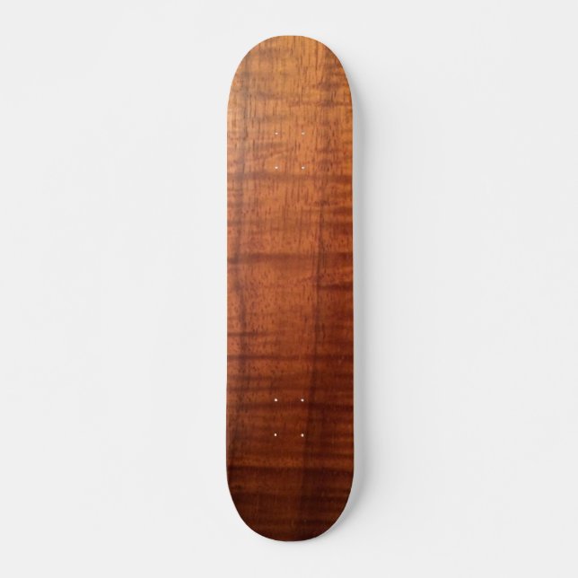 Hawaiian Koa Wood Design Skateboard Deck (Front)