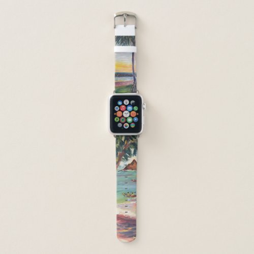 Hawaiian Ko'Olina Hala Tree and Kailua Kayaker Apple Watch Band
