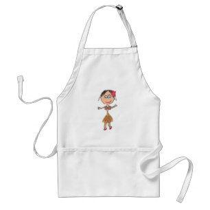 Hawaiian Lady in Grass Skirt Adult Apron