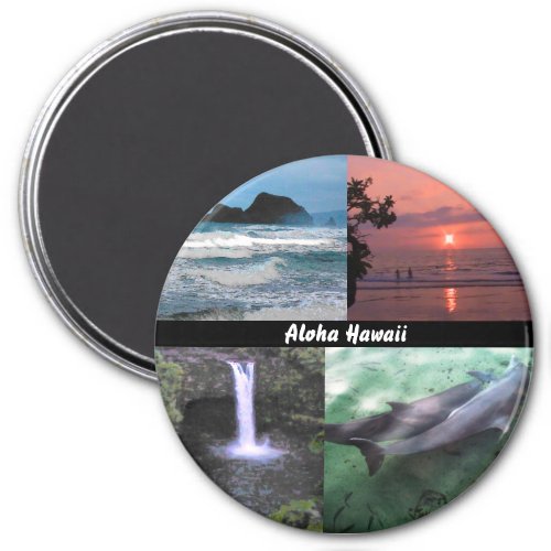 Hawaiian Landscape Four Photo Aloha Hawaii Magnet