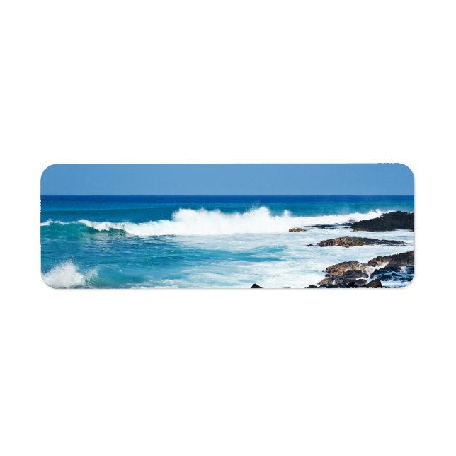 Hawaiian Lava Rock and Coral Ocean - Hawaii Label (Front)
