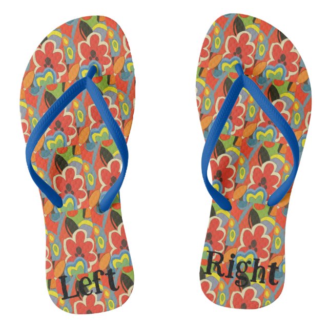 Hawaiian Leaves, MAtisse Style Flip Flops (Footbed)