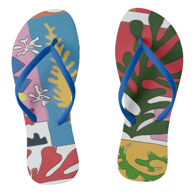 Hawaiian Leaves, MAtisse Style Flip Flops (Footbed)