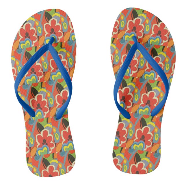 Hawaiian Leaves, MAtisse Style Flip Flops (Footbed)
