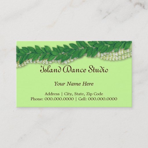 Customizable hawaiian lei1 business cards