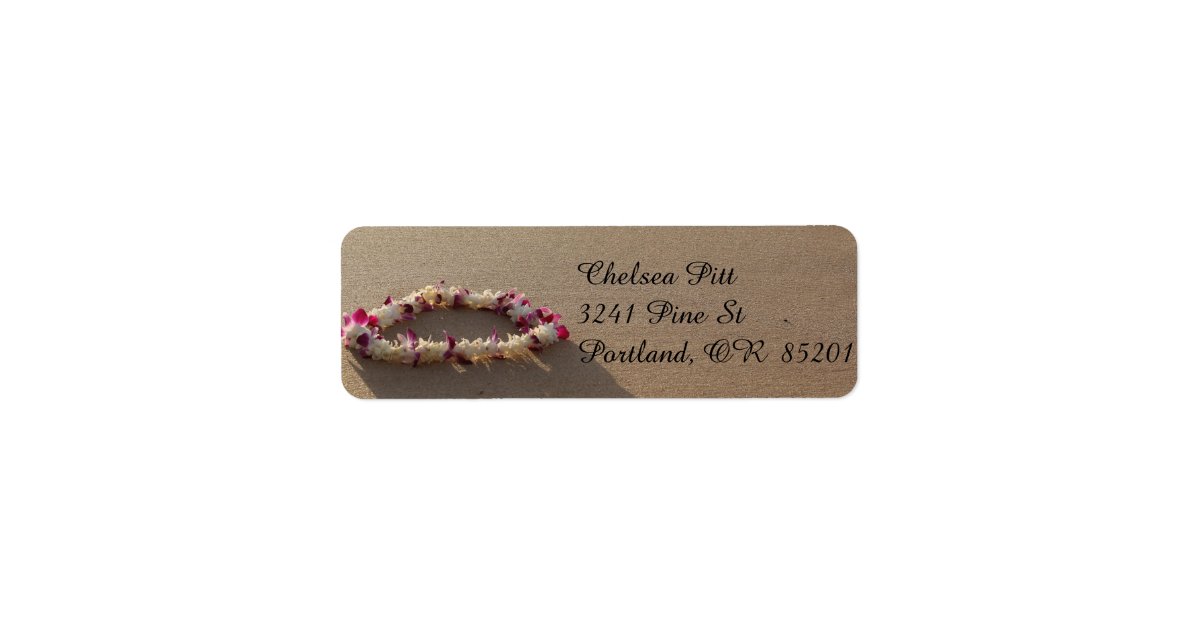 Hawaiian Lei Beach Address Labels | Zazzle