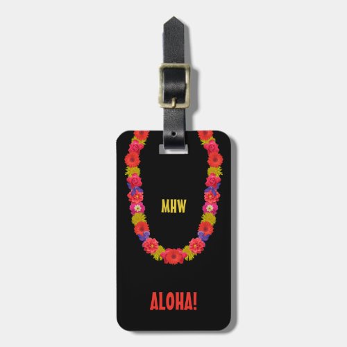 Hawaiian Lei custom luggage tag