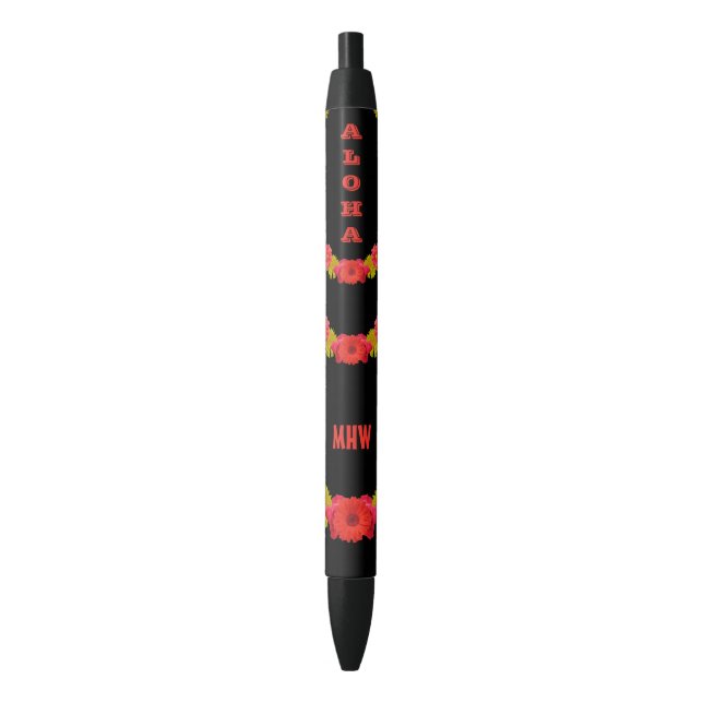 Hawaiian Lei custom monogram pen (Front Vertical)