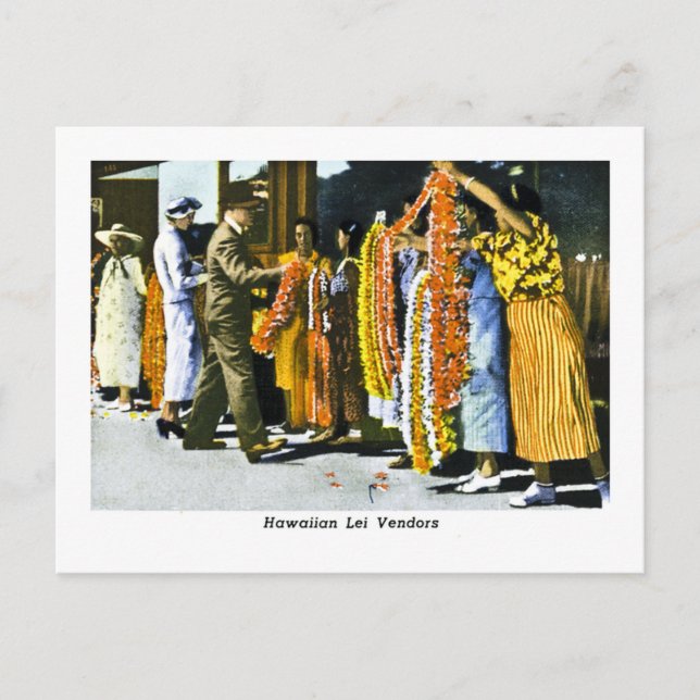 Hawaiian Lei Dealers Postcard (Front)