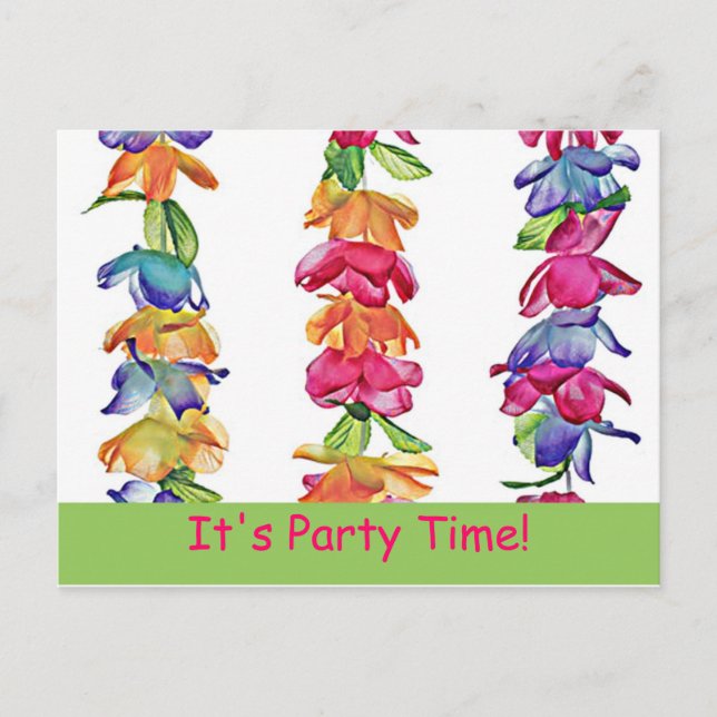 Hawaiian Leis on Postcard - PartyTime! (Front)