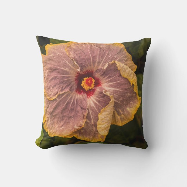 Hawaiian Lilac Hibiscus from Kauai Outdoor Pillow (Front)