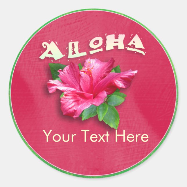 Hawaiian Luau Aloha Stickers (Front)