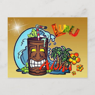 Hawaiian Luau Announcement Postcard