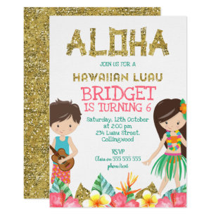 hawaiian birthday invitations zazzle