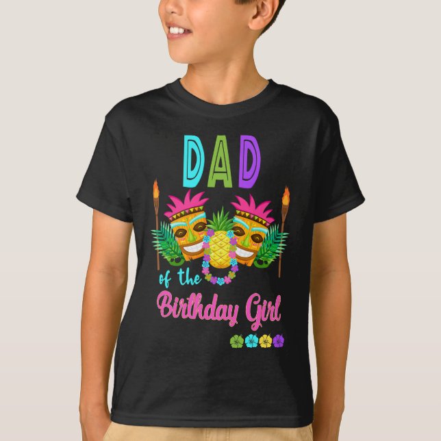 Hawaiian Luau Birthday Party Matching Tiki Outfit  T-Shirt (Front)