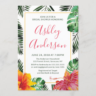 Hawaiian Luau Bridal Shower Invitation