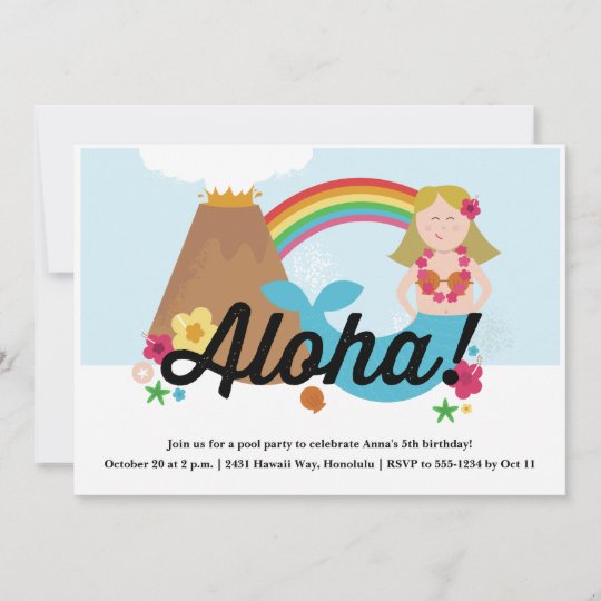Hawaiian Luau Children's Birthday Party Invitation | Zazzle.com