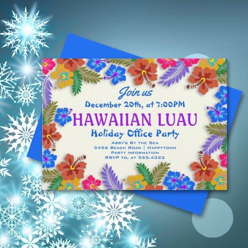 Hawaiian Luau Custom Party Hibiscus Invitations