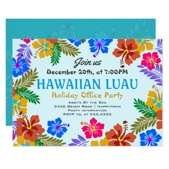 hawaiian luau custom party hibiscus invitations zazzle com hawaiian party invites