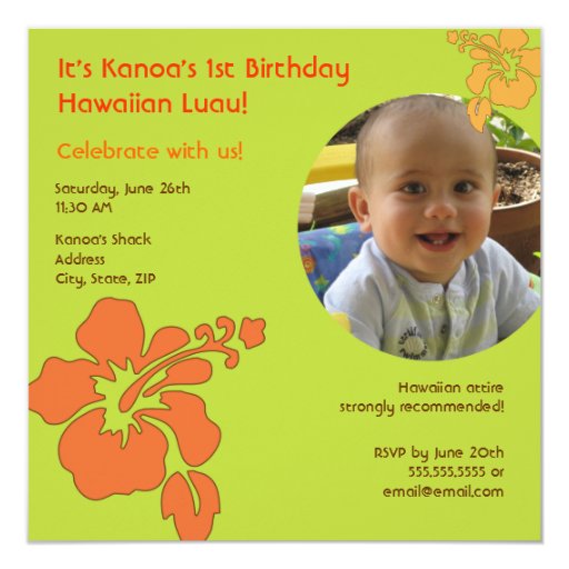 1St Birthday Luau Invitation Wording 2