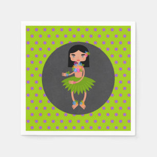 Hawaiian Luau girl Birthday Party Paper Napkins
