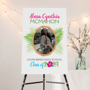 Hawaiian Luau Graduation Photo Autograph Sign