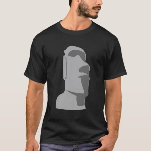 Hawaiian Luau Gray Moai Easter Island Tiki T_Shirt