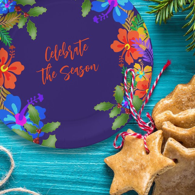 Hawaiian Luau Holiday Celebration Paper Plates (Creator Uploaded)