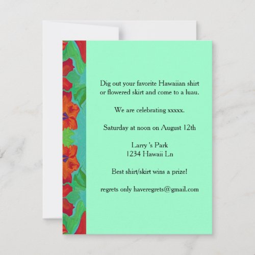 hawaiian luau invitation