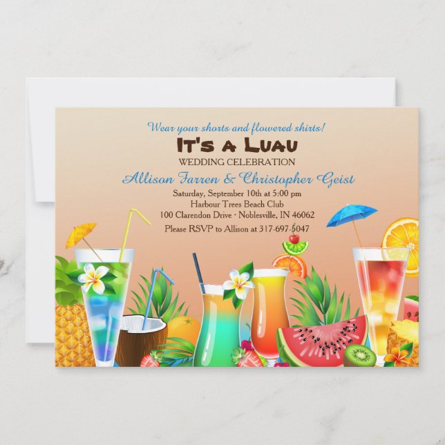 Hawaiian Luau Invitation Custom (Front)