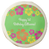 Hawaiian Luau Kids Birthday Party Sugar Cookie (Front)