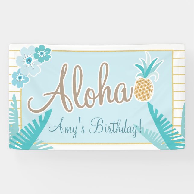 Hawaiian Luau Party Banner (Horizontal)
