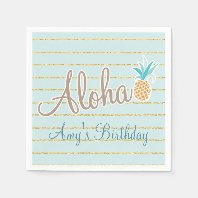 Hawaiian Luau Party, Custom Napkins (Front)