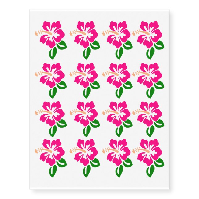 Hawaiian Luau Party Guest Favor Temporary Tattoos (Front)