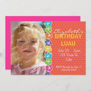Hawaiian Luau Party Invitation