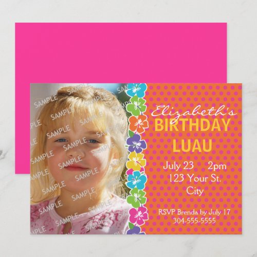 Hawaiian Luau Party Announcements