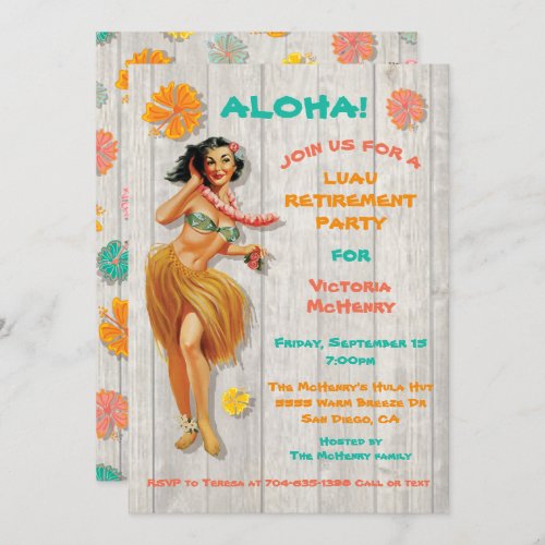 Hawaiian Luau Party Invitation