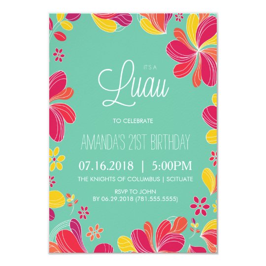 hawaiian luau party invitation tropical invite zazzle com printing photo christmas cards