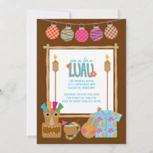 Hawaiian Luau Party Invitations