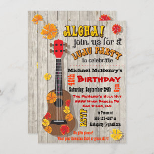 Hawaiian Luau Party Invitations