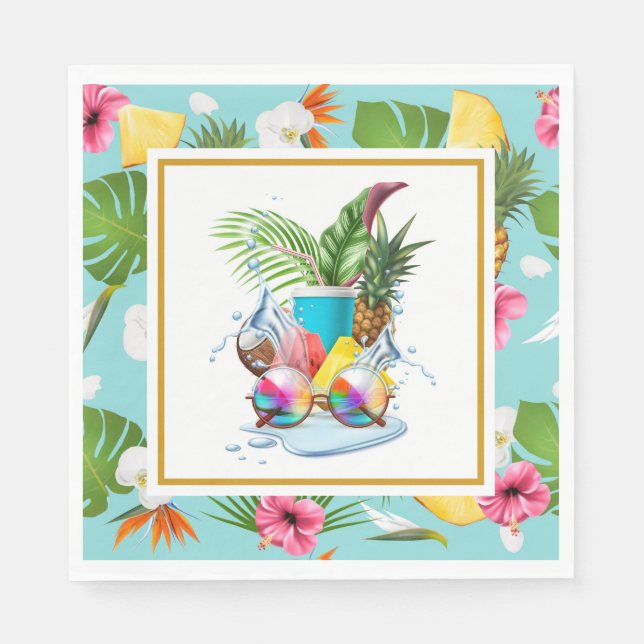 Hawaiian Luau Party  Napkins (Front)
