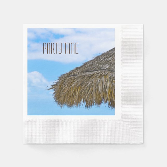 Hawaiian Luau Party tiki hut Napkins (Front)