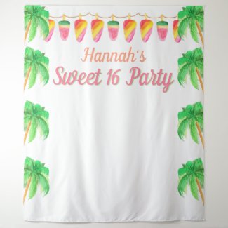 Hawaiian Luau Party Tropical Photo Booth Backdrop