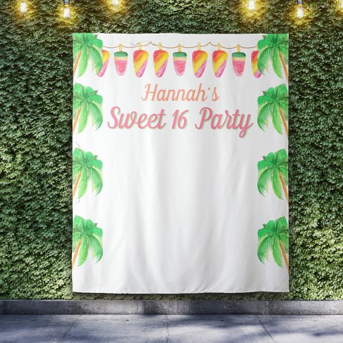 Hawaiian Luau Party Tropical Photo Booth Backdrop