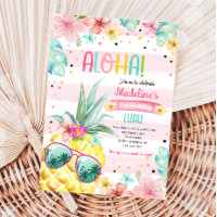Hawaiian Luau Pineapple Tropical Girl Birthday