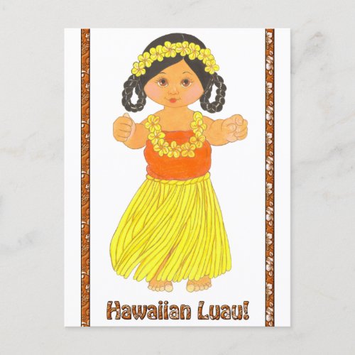 Hawaiian Luau Postcard Invitations