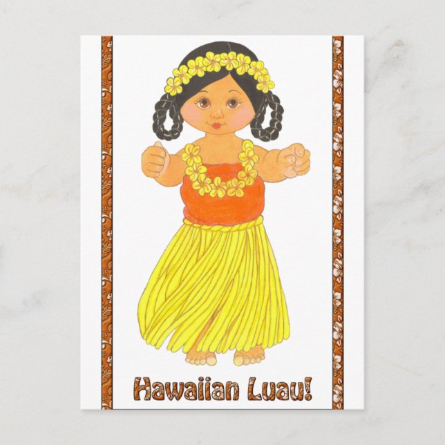 Hawaiian Luau Postcard Invitations (Front)