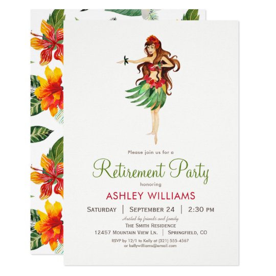 Retirement Invitations Hawaiian 3